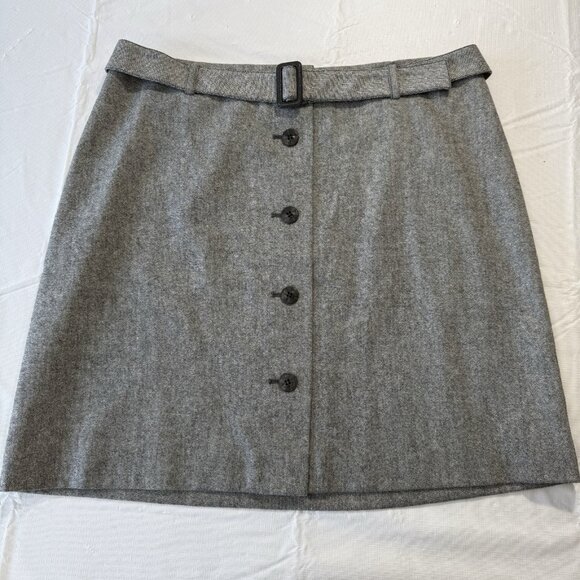 Ann Taylor Dresses & Skirts - ANN TAYLOR Skirt Womens Sz 14 Wool Blend Button Academia Old Money Office NWT